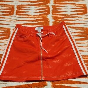 Adidas Red Mini Skirt with White Stripes